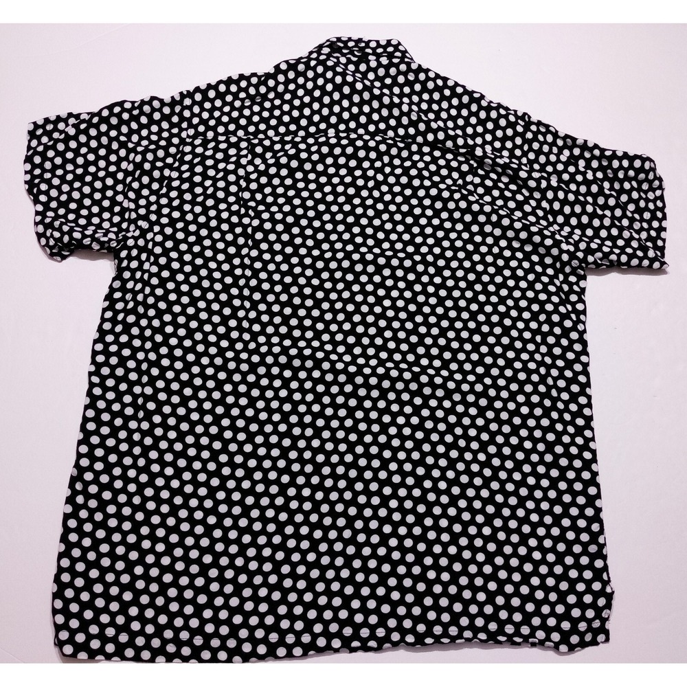 KENNY FLOWERS Short Sleeve Camp Shirt Rayon Black Polka Dots XXL 2XL - Picture 10 of 10